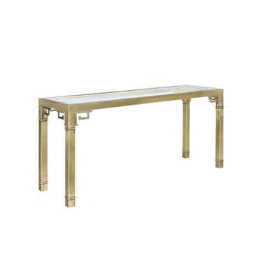 Vintage Hollywood Regency Brass Console Table by Mastercraft