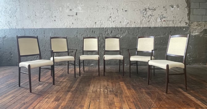 Danish Modern Rosewood Dining Chair Set (6) TEAK WALNUT MCM VINTAGE DENMARK