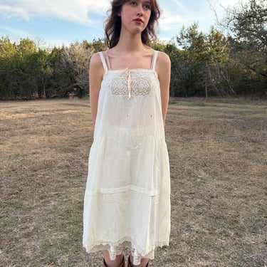 white christmas dresses Vintage Edwardian Layered Chemise Slip Dress – Afterlife Boutique main image 1