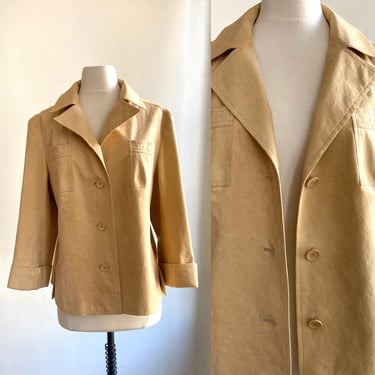Stylish 70's Vintage Minimalist ULTRASUEDE Jacket Coat / Made in Italy 