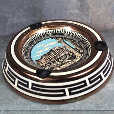 Vintage Greek Copper Ashtray | 1960s Parthenon Souvenir | Trinket Dish |Bixley Shop 