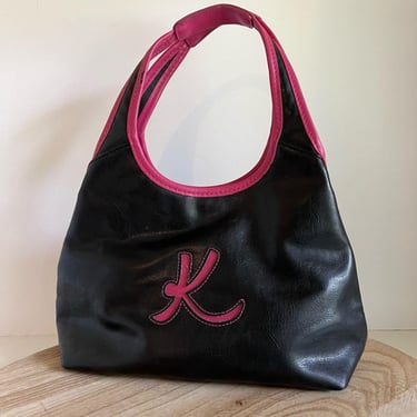 Vintage Y2K Black & Pink Vegan Leather 