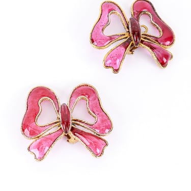 Gripoix Ribbon Bow Earrings