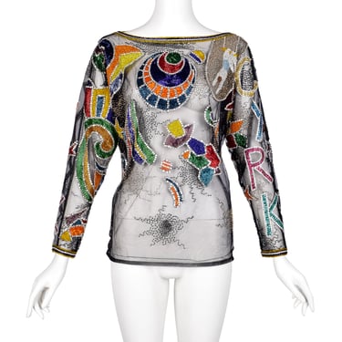 Gianni Versace Vintage AW 1989 COUTURE Sparkly Beaded Embellished Circus Top