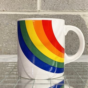Vintage Rainbow Mug Retro 1980s Contemporary + Ceramic + FTD + Colorful + Pride + Coffee or Tea + Kitchen Decor + Drinking + Multicolor 
