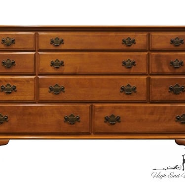 ETHAN ALLEN Heirloom Nutmeg Maple Colonial Early American 60" Triple Dresser 10-5003 