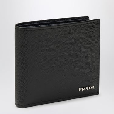 Prada Black/Blue Saffiano Wallet With Logo Men