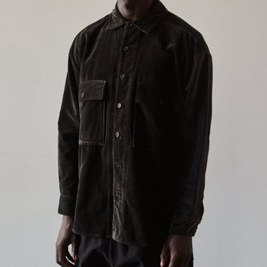 Evan Kinori Velvet Big Shirt, Natural Black