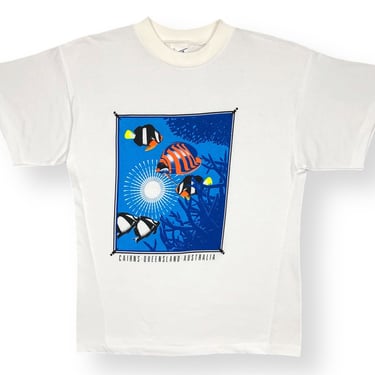 Vintage 80s/90s Cairns Queensland Australia Ocean & Fish Graphic Nature T-Shirt Size Small/Medium 
