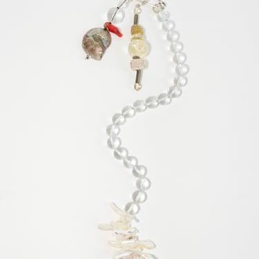 Totem Long Charm No.1 with Quartz and Mother of Pearl