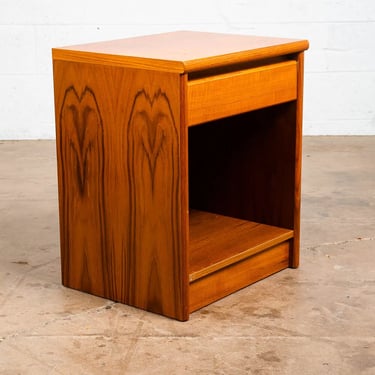 Mid Century Danish Modern Nightstand End Side Tables Teak Wood Drawer Denmark