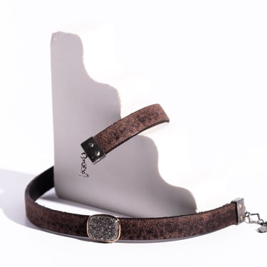 ARMENTA Leather & Pave Diamond Wrap Bracelet