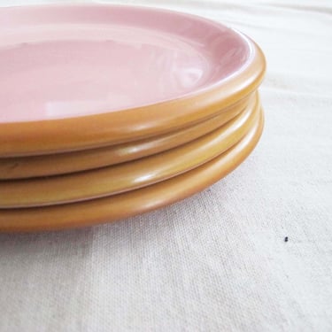 Pink Crown Corning Sonora Dinner Plates Set 4 - Terracotta Orange Pink Dishes - Southwest Boho Kitchen - Housewarming Gift 