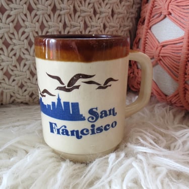 San Francisco Coffee Mug Vintage 70s Retro Coffee Souvenir Cup 