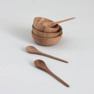 Bohemia Design - Walnut Wood Spice Bowl and Spoon - Set of 3