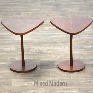 Walnut End Tables - A Pair 