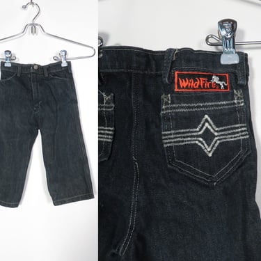 Vintage 70s/80s Kids Dark Wash Straight Leg Jeans Size 2T 