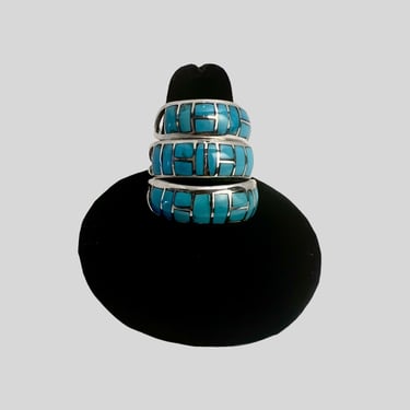BLING RING Silver & Turquoise Ring | Navajo Native American Jewelry, Southwestern, Bohemian, Boho | Size 7, 9 3/4, 10 1/2 