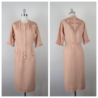 Vintage 1950s Moygashel Irish Linen Dress with Belt | Paper Moon Vintage -  Los Angeles, CA | ATTIC