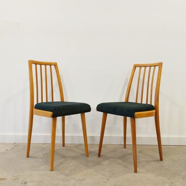 Pair of Vintage Czech Mid Century Modern Dining Chairs 