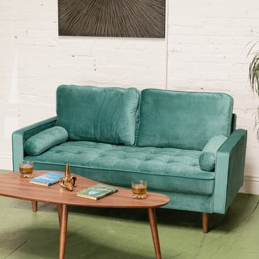 Maya Sofa in Napa Teal Blue