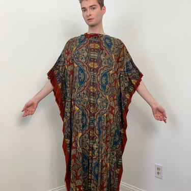 70s Psychedelic accordion pleated kaftan 