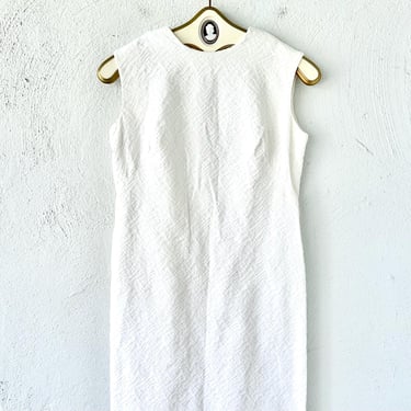 Vintage Courreges Mod White Dress 90s does 60s Space Age Dress 