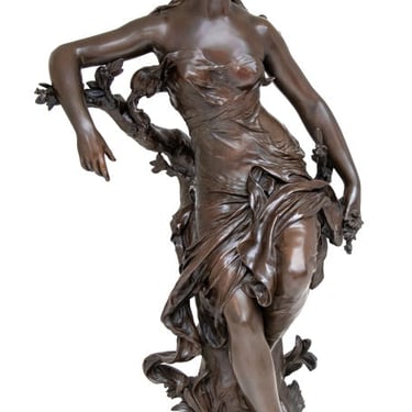 Henri Ple "La Nymphe" Patinated Bronze Sculpture