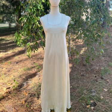 Timeless 1970s Empire Waist Sleeveless Maxi Dress by Young Edwardian 34 Bust Vintage 