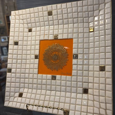 MCM Briard Mosiac tiled bar tray
