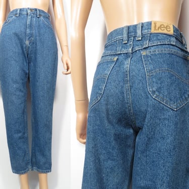 Vintage 90s Lee Mom Jeans High Waist Tapered Leg Made In USA Size 24 x 28 