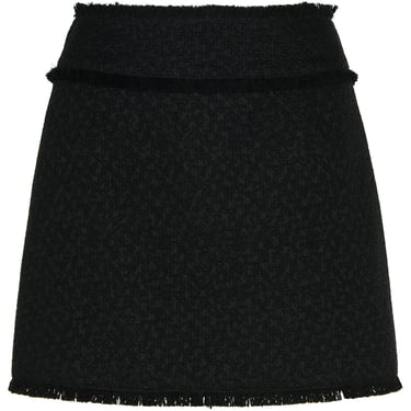 Dolce &amp; Gabbana Black Wool Blend Miniskirt Woman