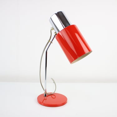 1970s Design Table Lamp Napako, Czechoslovakia / Mid-century / red Colour / Vintage Lamp / 