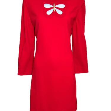 Pierre Cardin Haute Couture Red Mod Butterly Shift Dress