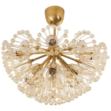 Impressive Emil Stejnar Brass and Glass Sputnik Snowball Chandelier 