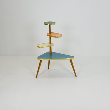 BIG German Plant Stand, Colorful Vintage Mid-Century Minimalist Indoor Plant Stand Side Table Retro flower table 