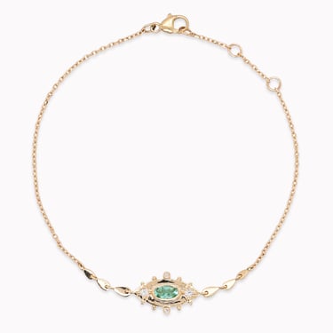 Green Eye Tourmaline & Diamond Bracelet