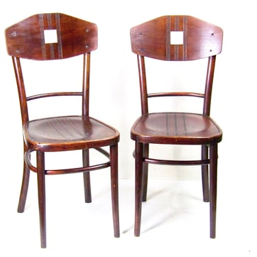 Two Art Nouveau Chairs Thonet-Mundus Nr.157 / Set of Two Antique Wooden Chairs 