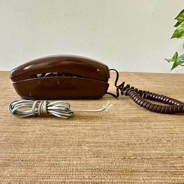 Vintage Western Electric Trimline Push Button Telephone - Brown 