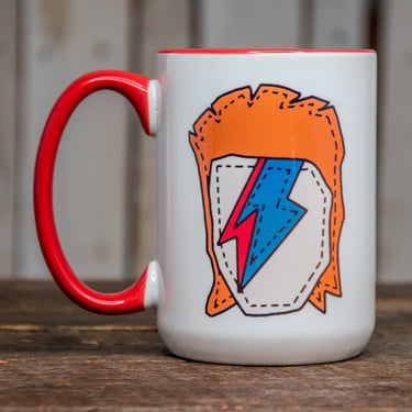 The Icon Series Mug | LARGE diner mug | Hand printed original artwork Coffee Cup | Bowie 