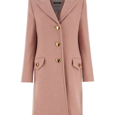 Moschino Women Powder Pink Wool Blend Coat