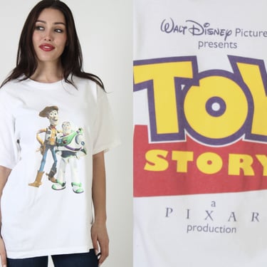 Vintage 1999 Toy Story 2 Promo T Shirt, 90s Pixar Buzz Lightyear Tee, Double 2 Sided Cartoon Movie Top L 