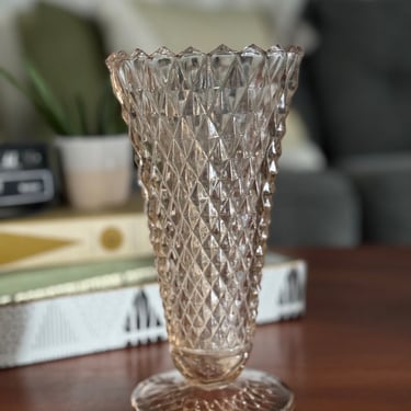 Vintage Pink Diamond Point Vase 
