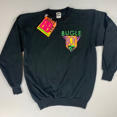 Vintage 90s Bugle Boy Black Sweatshirt NWT Never Worn Size Medium 