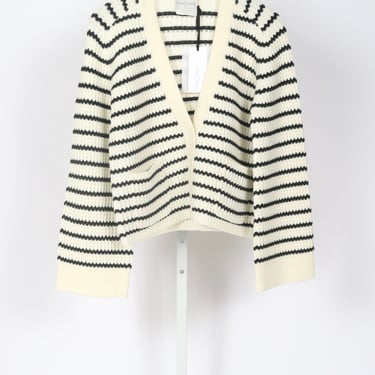 12945_My Knit - Striped Cardigan - Bianco