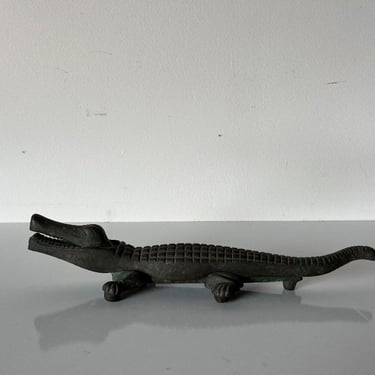 Vintage Brass Nutcracker Alligator / Sculpture 