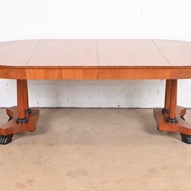 Baker Furniture Palladian Collection Neoclassical Cherry Wood Extension Dining Table, Newly Restored