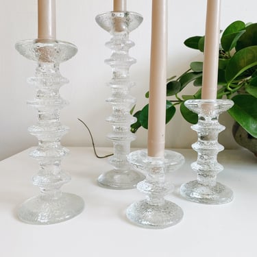 Set of 4 Iittala Finnish Candlesticks Designed by Timo Sarpaneva