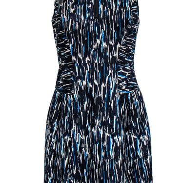 Milly - Blue & White Abstract Pattern Sleeveless Skater Dress Sz 8