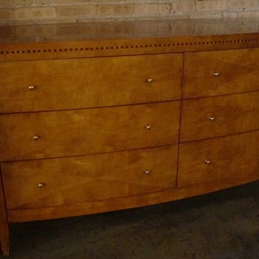 Rounded Blonde 6 Drawer Dresser w Hard Angled Pattern